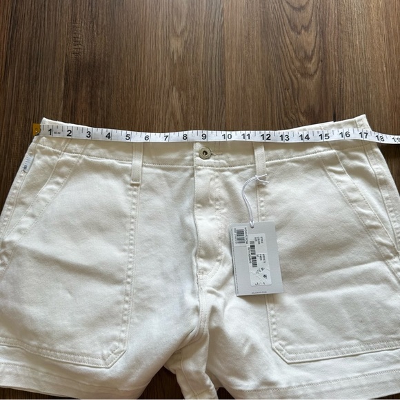Adriano Goldschmied Womens Analeigh Short 32 Powder Ivory High Rise 3.5” Denim - Picture 7 of 9